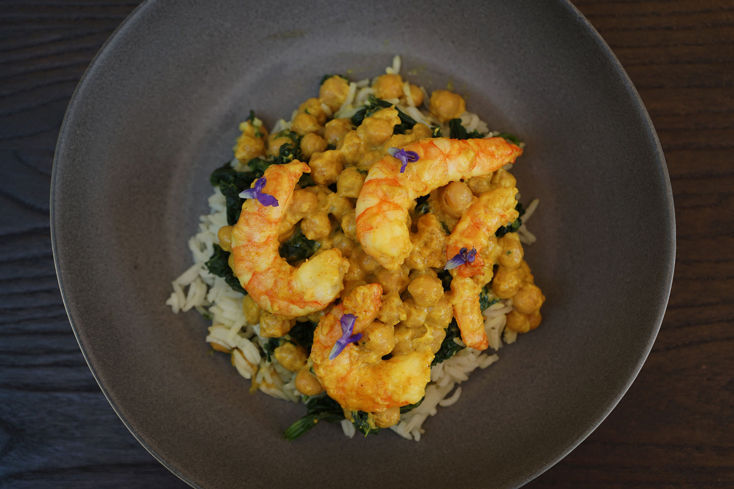 Shrimp Madras plated